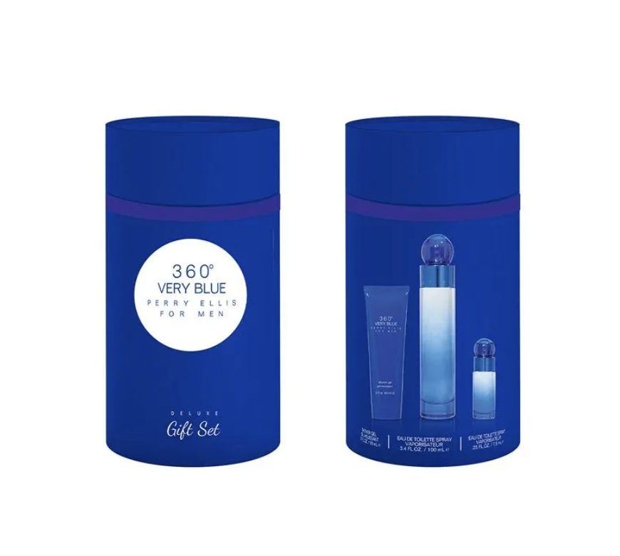 Perry Ellis 360 Very Blue Set Perfume Para Hombre 100ml Eau de Toilette