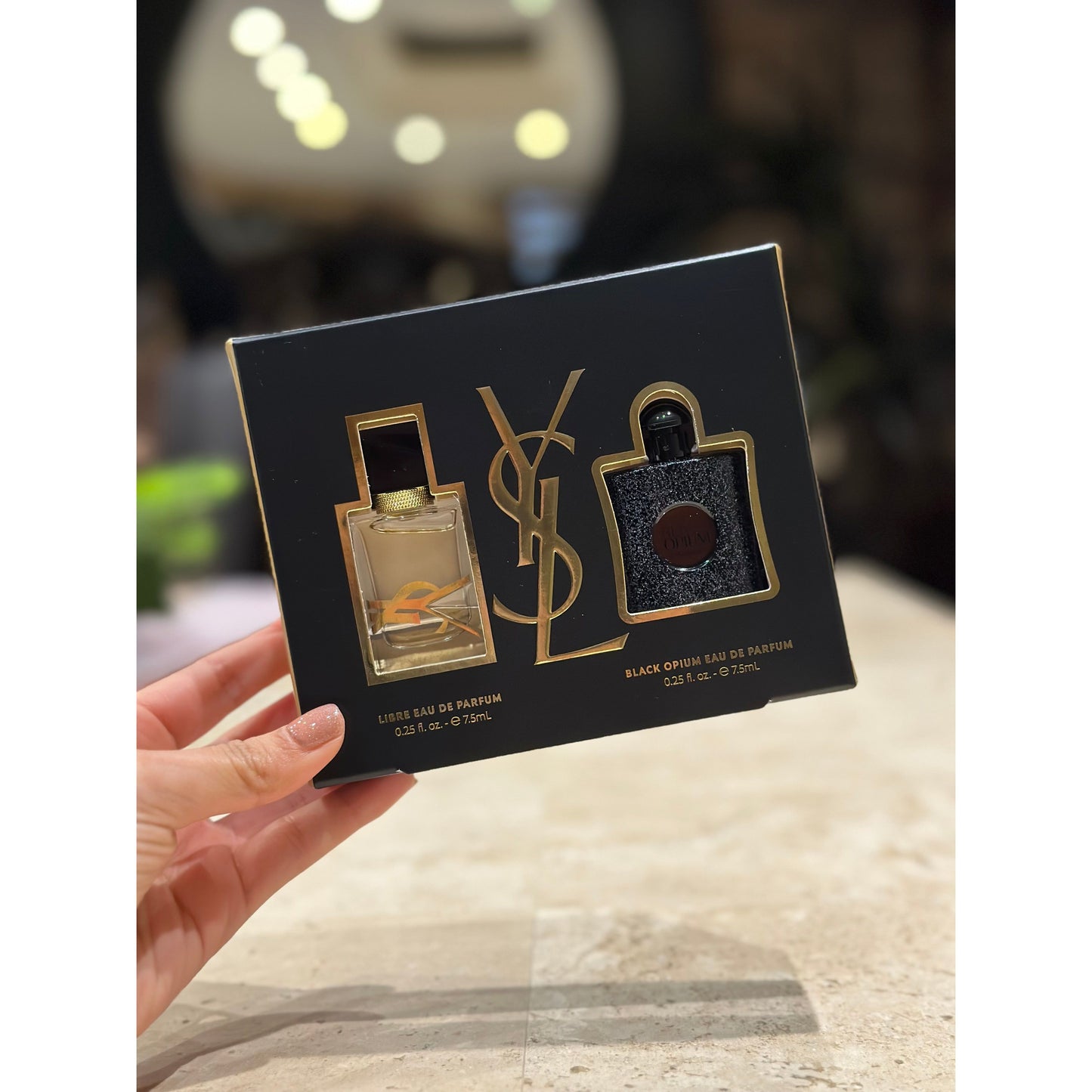 Set de 2 Piezas Yves Saint Laurent YSL Libre 7.5ml y Black Opium 7.5ml Para Mujer