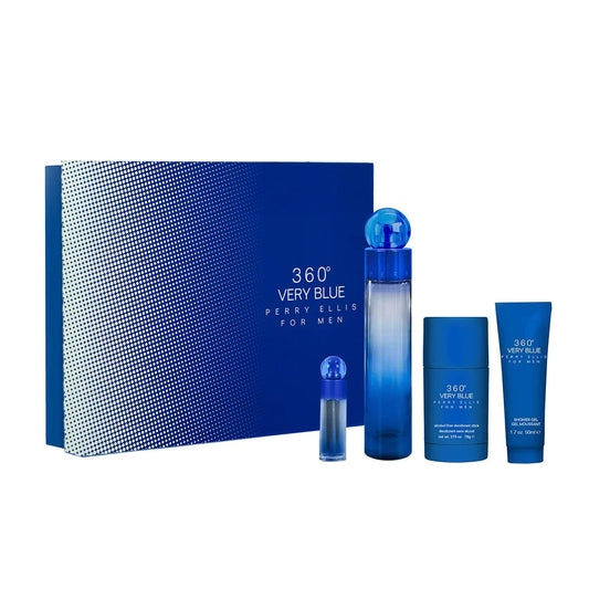Perry Ellis 360 Very Blue Set Perfume Para Hombre 100ml Eau de Toilette