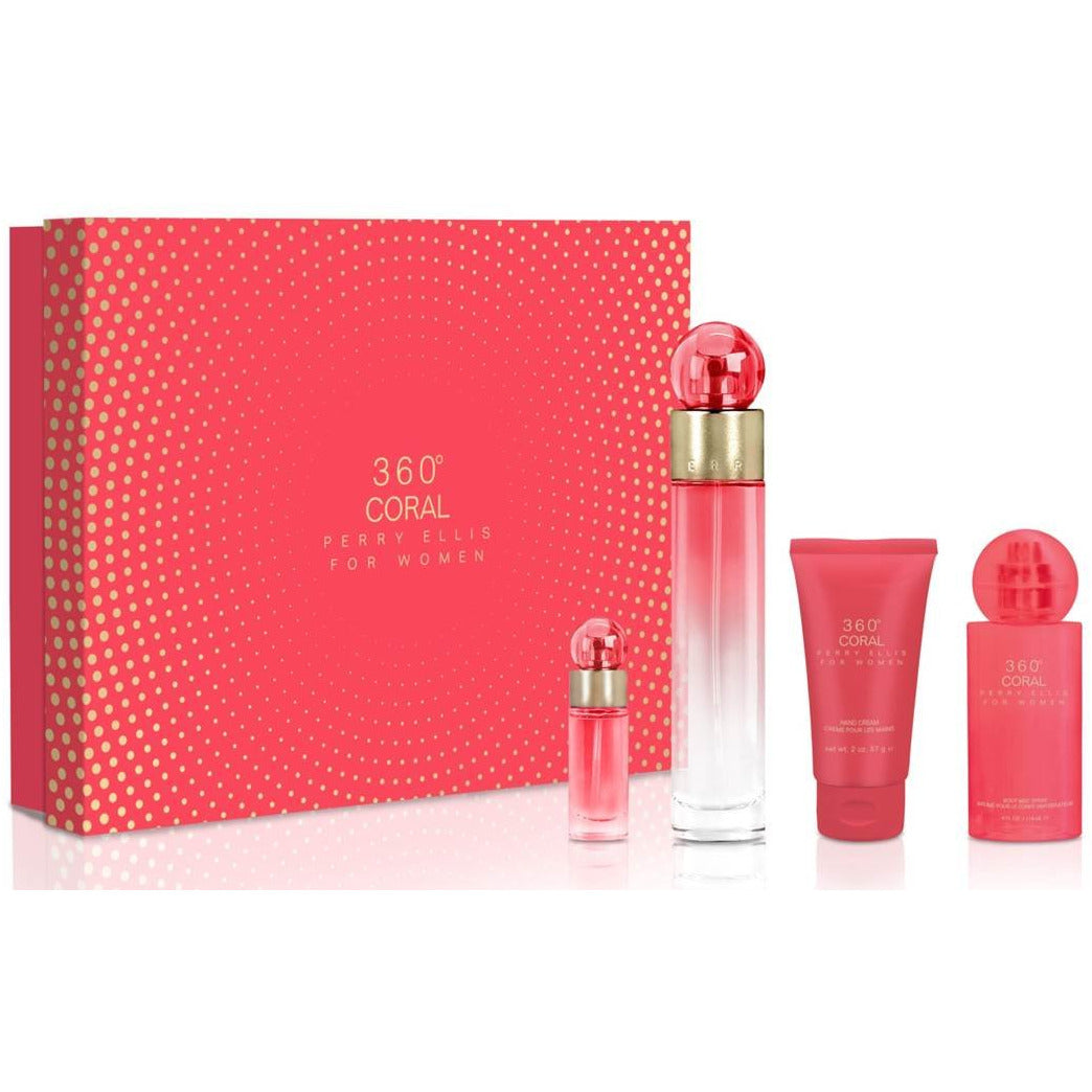 Perry Ellis 360 Coral Set Perfume Para Mujer 100ml Eau de Parfum