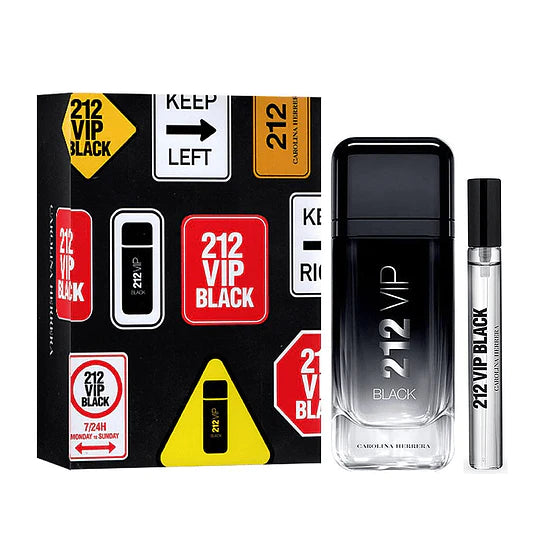Carolina Herrera 212 VIP Black Set Perfume Para Hombre 100ml Eau de Parfum
