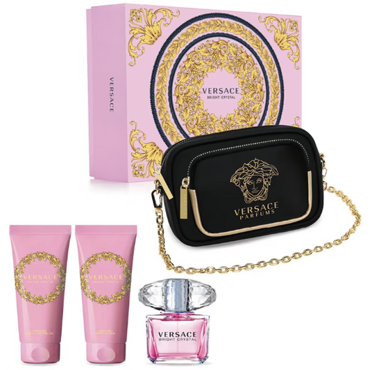 Versace Bright Crystal Set 4 piezas Perfume Para Mujer 90ml Eau de Toilette