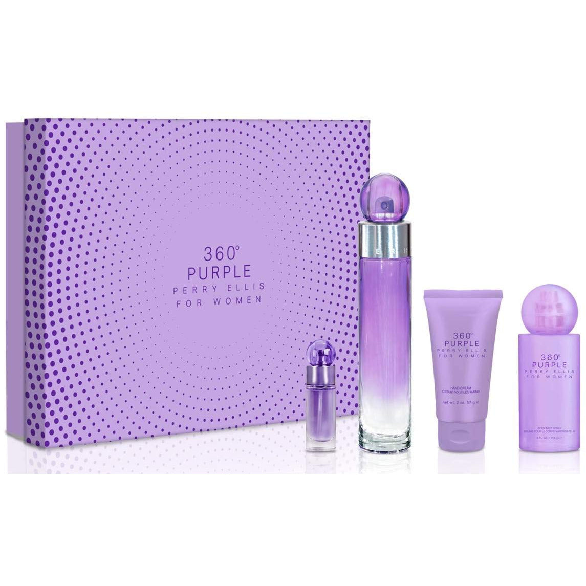 Perry Ellis 360 Purple Set Perfume Para Mujer 100ml Eau de Parfum